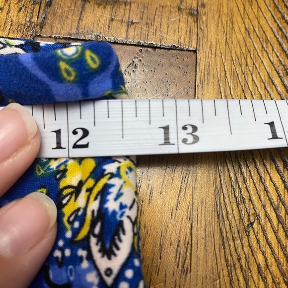 LuLaRoe Blue Yellow Floral One Size Leggings - Picture 5 of 8